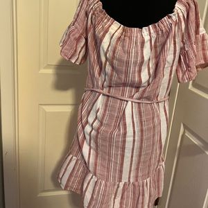 Amisu pink and white dress